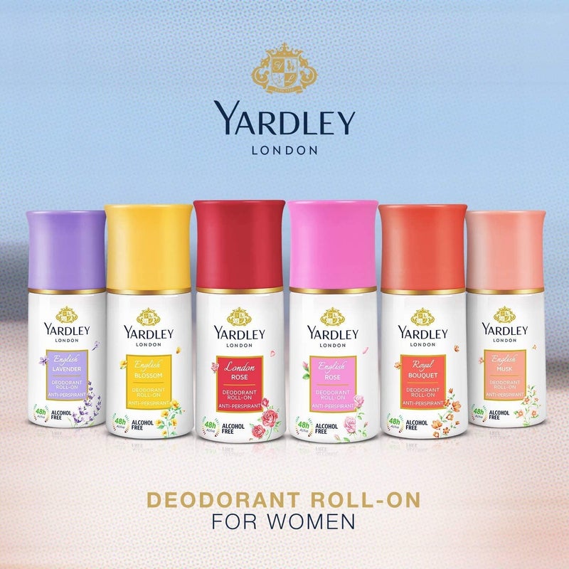Yardley ياردلي لندن رويال باكيه مضاد للتعرق رول أون، 50 مل - عطر زهور منعش - Image 5